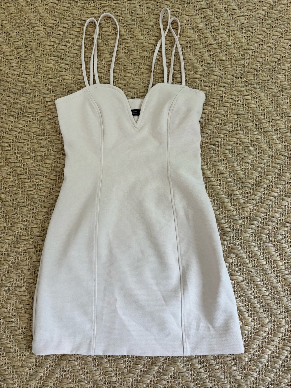 NWOT Zara structured tan mini dress